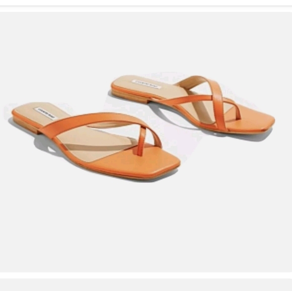 BNWT COUNTRY ROAD HERMES ORANGE LEATHER SANDALS - Picture 4 of 8